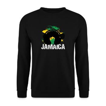 Jamaica Afro Diva Flag Colors Collage - Unisex Sweatshirt - black - Front - Alina (178cm) & Michal (187cm)