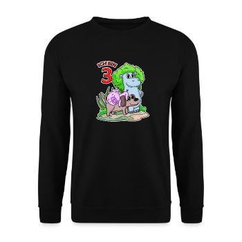 3. Geburtstag Niedliche Tiere 3 Jahre alt - Unisex Pullover - Schwarz - Vorne - Alina (178cm) & Michal (187cm)