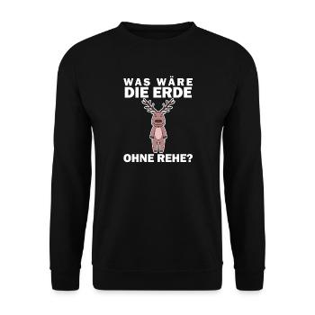 Tierschutz Tierschützer Umweltschutz Reh - Unisex Pullover - Schwarz - Vorne - Alina (178cm) & Michal (187cm)