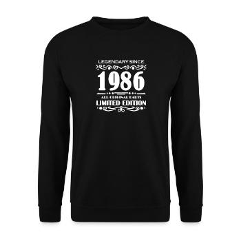 1986 - Born 1986 - Built in 1986 - Unisex Sweatshirt - black - Front - Alina (178cm) & Michal (187cm)