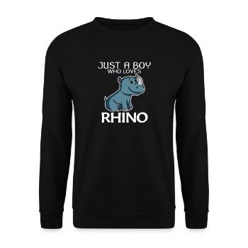 Rhino Nashorn - Unisex Pullover - Schwarz - Vorne - Alina (178cm) & Michal (187cm)