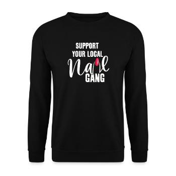 Soutenez votre Nail Gang Nail Tech local - Sweat-shirt Unisexe - noir - Devant - Alina (178cm) & Michal (187cm)