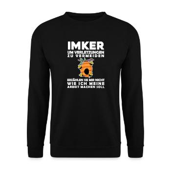 Imker Honig Imkerei Geschenk - Unisex Pullover - Schwarz - Vorne - Alina (178cm) & Michal (187cm)