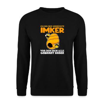 Imker Honig Imkerei Geschenk - Unisex Pullover - Schwarz - Vorne - Alina (178cm) & Michal (187cm)