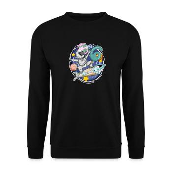 6 ans Jeune astronaute Cosmos 6ème anniversaire - Sweat-shirt Unisexe - noir - Devant - Alina (178cm) & Michal (187cm)