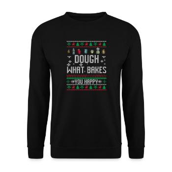 Dough What Bakes You Happy Backen - Unisex Pullover - Schwarz - Vorne - Alina (178cm) & Michal (187cm)