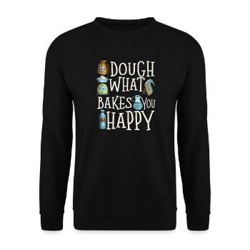 Dough What Bakes You Happy Bäckerei - Unisex Pullover - Schwarz - Vorne - Alina (178cm) & Michal (187cm)