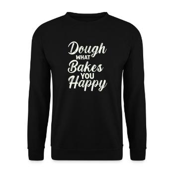 Dough What Bakes You Happy Bäckerei - Unisex Pullover - Schwarz - Vorne - Alina (178cm) & Michal (187cm)