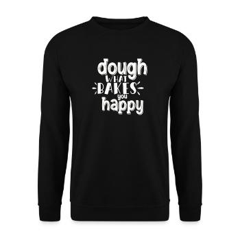 Dough What Bakes You Happy Bäckerei - Unisex Pullover - Schwarz - Vorne - Alina (178cm) & Michal (187cm)