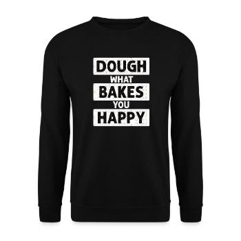 Dough What Bakes You Happy Bäckerei - Unisex Pullover - Schwarz - Vorne - Alina (178cm) & Michal (187cm)