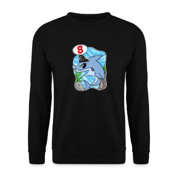 8 Jahre alt - 8. Geburtstag mit Tier Motiv - Unisex Pullover - Schwarz - Vorne - Alina (178cm) & Michal (187cm)