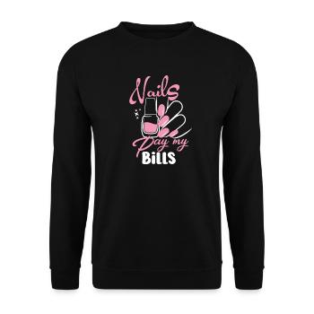 Nails Pay My Bills Manucure - Sweat-shirt Unisexe - noir - Devant - Alina (178cm) & Michal (187cm)
