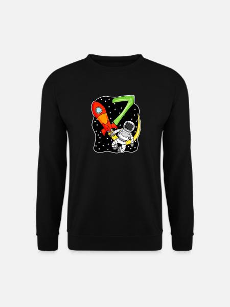 7. Geburtstag - 7 Jahre alt Junge Astronaut - Unisex Pullover - Schwarz