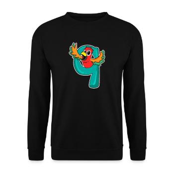 9 years old - 9th birthday with animal motif - Unisex Sweatshirt - black - Front - Alina (178cm) & Michal (187cm)