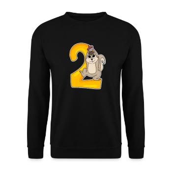 2 Jahre alt - 2 Geburtstag mit Tier Motiv - Unisex Pullover - Schwarz - Vorne - Alina (178cm) & Michal (187cm)