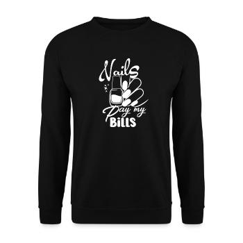 Nails Pay My Bills Manucure - Sweat-shirt Unisexe - noir - Devant - Alina (178cm) & Michal (187cm)