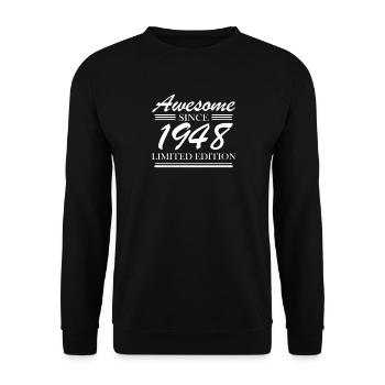 1948 - Born 1948 - Fantastic since 1948 - Unisex Sweatshirt - black - Front - Alina (178cm) & Michal (187cm)