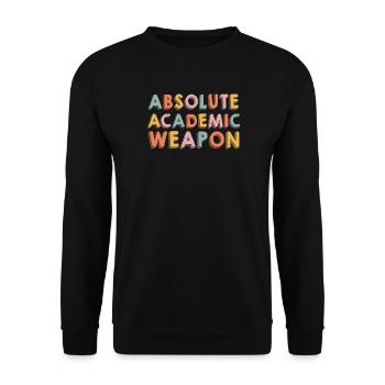 Studenten Absolute Academic Weapon - Unisex Pullover - Schwarz - Vorne - Alina (178cm) & Michal (187cm)