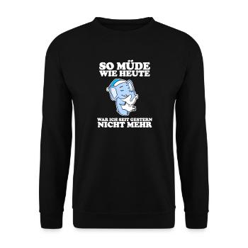 Müde Spruch lustig Schlafen Ausschlafen Faul - Unisex Pullover - Schwarz - Vorne - Alina (178cm) & Michal (187cm)