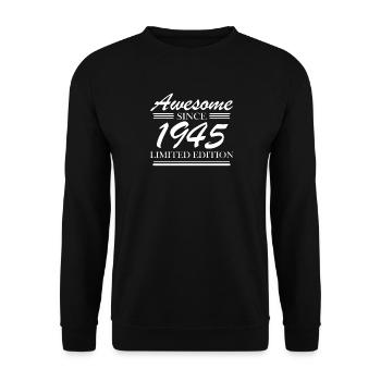 1945 - Jahrgang 1945 - Fantastisch seit 1945 - Unisex Pullover - Schwarz - Vorne - Alina (178cm) & Michal (187cm)