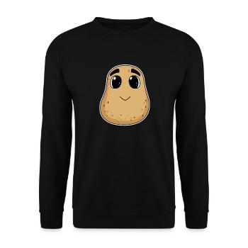 Kartoffel Motiv - Unisex Pullover - Schwarz - Vorne - Alina (178cm) & Michal (187cm)