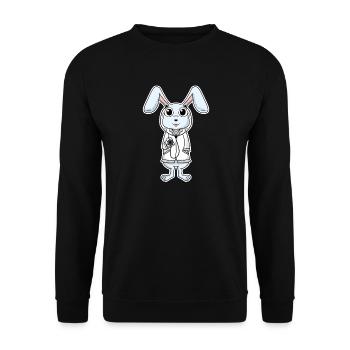 Arzt Tierarzt Hase - Unisex Pullover - Schwarz - Vorne - Alina (178cm) & Michal (187cm)