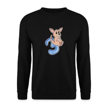 3 Jahre alt - 3. Geburtstag mit Tier Motiv - Unisex Pullover - Schwarz - Vorne - Alina (178cm) & Michal (187cm)