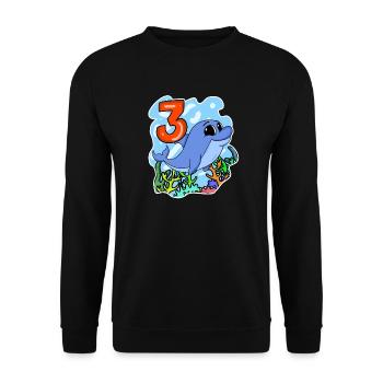 3 Jahre alt - 3. Geburtstag mit Tier Motiv - Unisex Pullover - Schwarz - Vorne - Alina (178cm) & Michal (187cm)