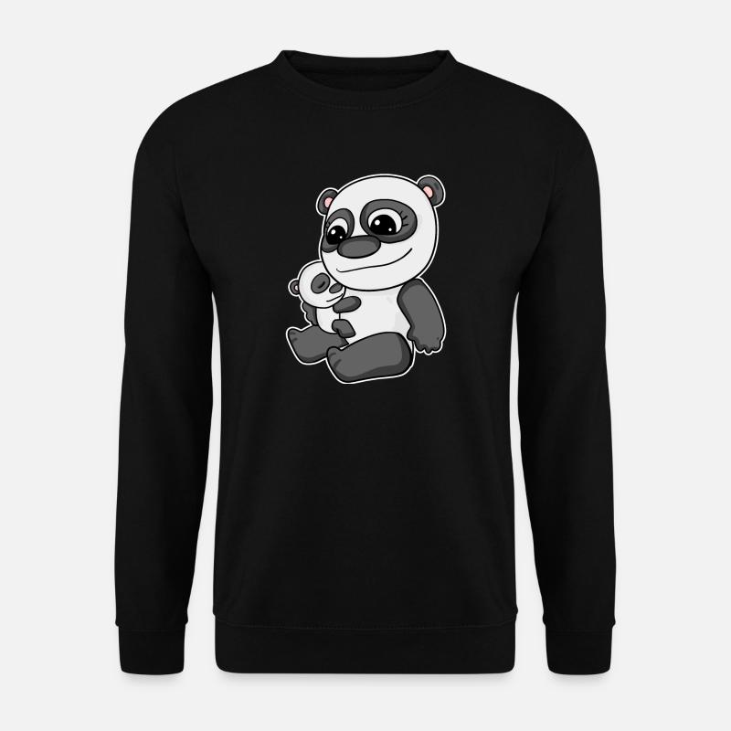 Famille - Panda avec bébé panda - Sweat-shirt Unisexe - noir