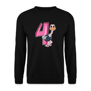 4 Jahre alt - 4. Geburtstag mit Tier Motiv - Unisex Pullover - Schwarz - Vorne - Alina (178cm) & Michal (187cm)
