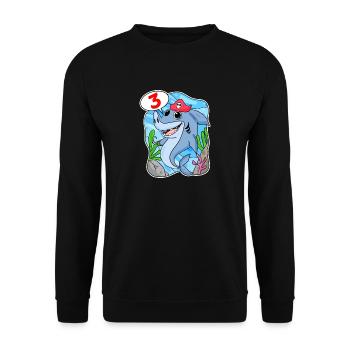 3 Jahre alt - 3. Geburtstag mit Tier Motiv - Unisex Pullover - Schwarz - Vorne - Alina (178cm) & Michal (187cm)