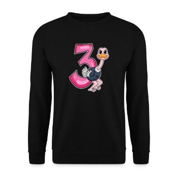 3 Jahre alt - 3. Geburtstag mit Tier Motiv - Unisex Pullover - Schwarz - Vorne - Alina (178cm) & Michal (187cm)