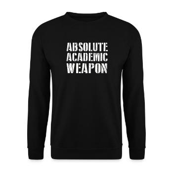Studenten Absolute Academic Weapon - Unisex Pullover - Schwarz - Vorne - Alina (178cm) & Michal (187cm)
