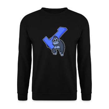 1 year old - school enrolment - monkey motif - Unisex Sweatshirt - black - Front - Alina (178cm) & Michal (187cm)