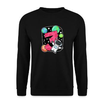 3 years old Young astronaut - Three years old - Unisex Sweatshirt - black - Front - Alina (178cm) & Michal (187cm)