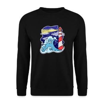 Lighthouse Coast Sea Sea - Unisex Sweatshirt - black - Front - Alina (178cm) & Michal (187cm)