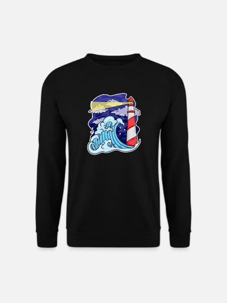 Lighthouse Coast Sea Sea - Unisex Sweatshirt - black