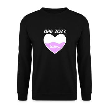 Opa 2023 loading - Opa werden - Bald Opa - Unisex Pullover - Schwarz - Vorne - Alina (178cm) & Michal (187cm)