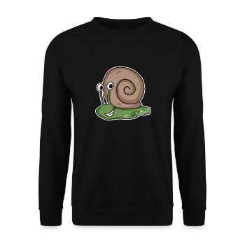 Schnecke - Unisex Pullover - Schwarz - Vorne - Alina (178cm) & Michal (187cm)