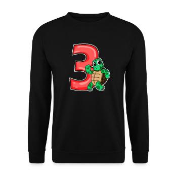3 Jahre alt - 3. Geburtstag mit Tier Motiv - Unisex Pullover - Schwarz - Vorne - Alina (178cm) & Michal (187cm)