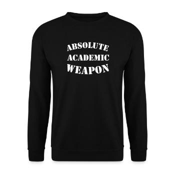 Studenten Absolute Academic Weapon - Unisex Pullover - Schwarz - Vorne - Alina (178cm) & Michal (187cm)