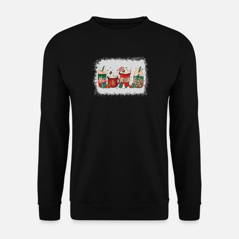 Christmas coffee cup bleached - Unisex Sweatshirt - black