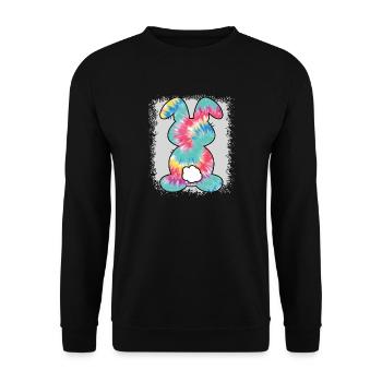Tie Dye Rabbit Bleached Easter - Unisex Sweatshirt - black - Front - Alina (178cm) & Michal (187cm)