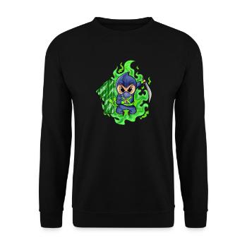 Garçon 1 an 1er anniversaire Garçon Ninja Green - Sweat-shirt Unisexe - noir - Devant - Alina (178cm) & Michal (187cm)