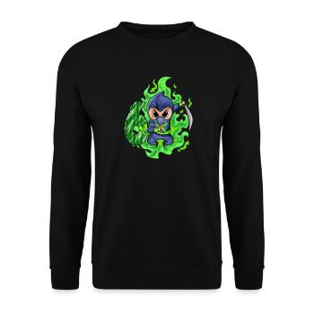 Boy 6 years 6th birthday Boy Ninja Green - Unisex Sweatshirt - black - Front - Alina (178cm) & Michal (187cm)