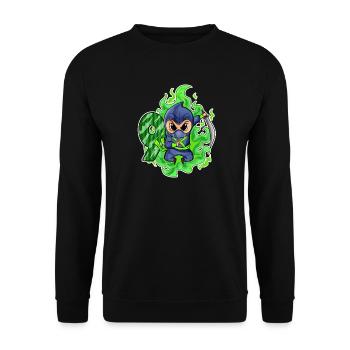 Garçon 9 ans 9ème anniversaire Garçon Ninja Green - Sweat-shirt Unisexe - noir - Devant - Alina (178cm) & Michal (187cm)