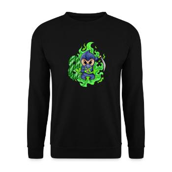 Boy 8 years 8th birthday Boy Ninja Green - Unisex Sweatshirt - black - Front - Alina (178cm) & Michal (187cm)