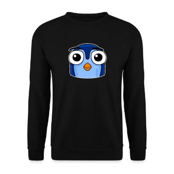 Pinguin Kopf - Unisex Pullover - Schwarz - Vorne - Alina (178cm) & Michal (187cm)