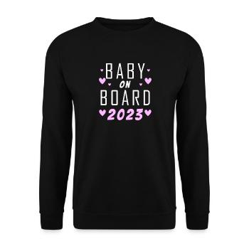 Bébé 2023 - Naissance Enceinte 2023 Grossesse - Sweat-shirt Unisexe - noir - Devant - Alina (178cm) & Michal (187cm)