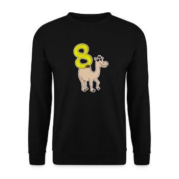 8 Jahre alt - 8. Geburtstag mit Tier Motiv - Unisex Pullover - Schwarz - Vorne - Alina (178cm) & Michal (187cm)